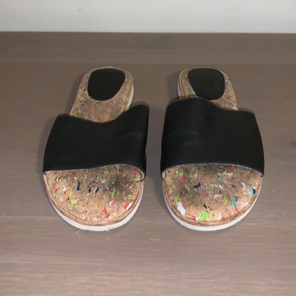 Rollie Black Leather Slides with Cork Insoles - Women’s Size 36 - Picture 3 of 8